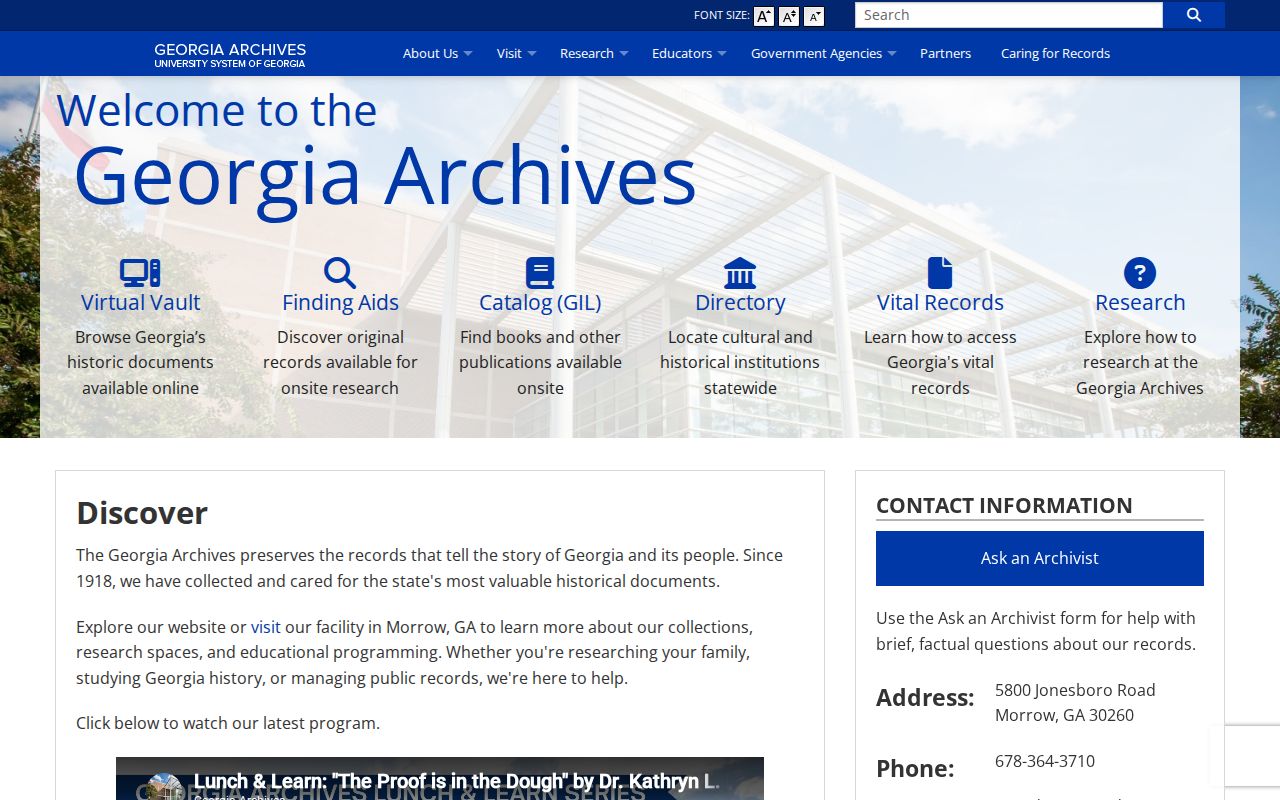 Georgia Archives catalog for Lawrenceville city directory and historical record research