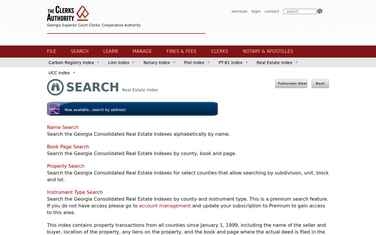 GSCCCA real estate index for Lawrenceville deed searches
