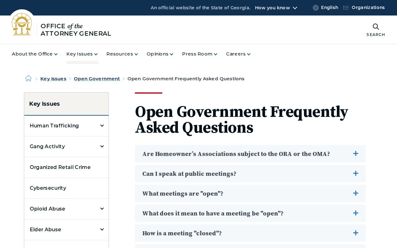 Georgia open-government FAQ for a focused Lawrenceville block request