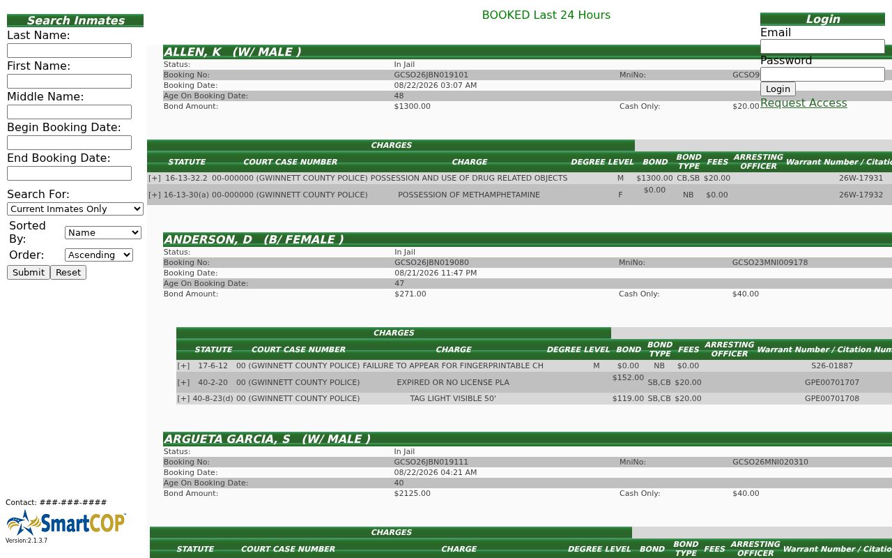 Gwinnett Sheriff inmate search for a specific current custody check