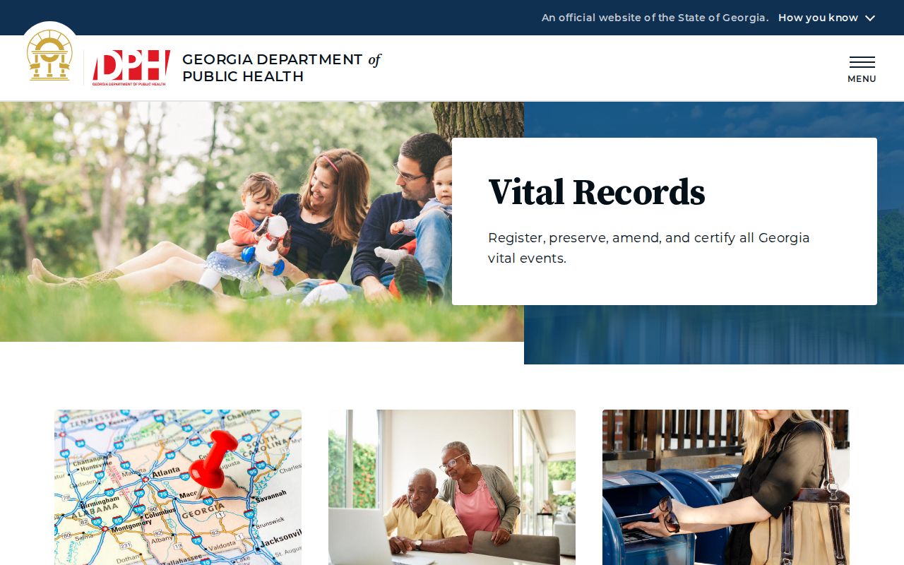 Georgia Vital Records office source for eligible family-history requests
